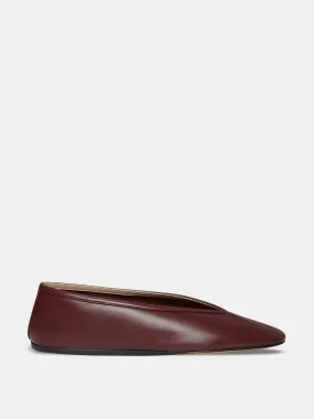 Oxblood leather Luna slippers