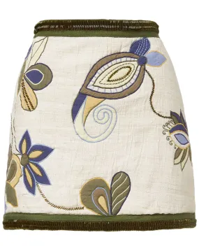 Oyster Embellished Inga Mini Skirt