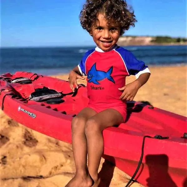 Ozi Varmints Short Sleeve Rash Vest - Red Shark
