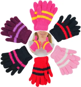 Pack of 6 Assorted Plush Magic Gloves - One Size