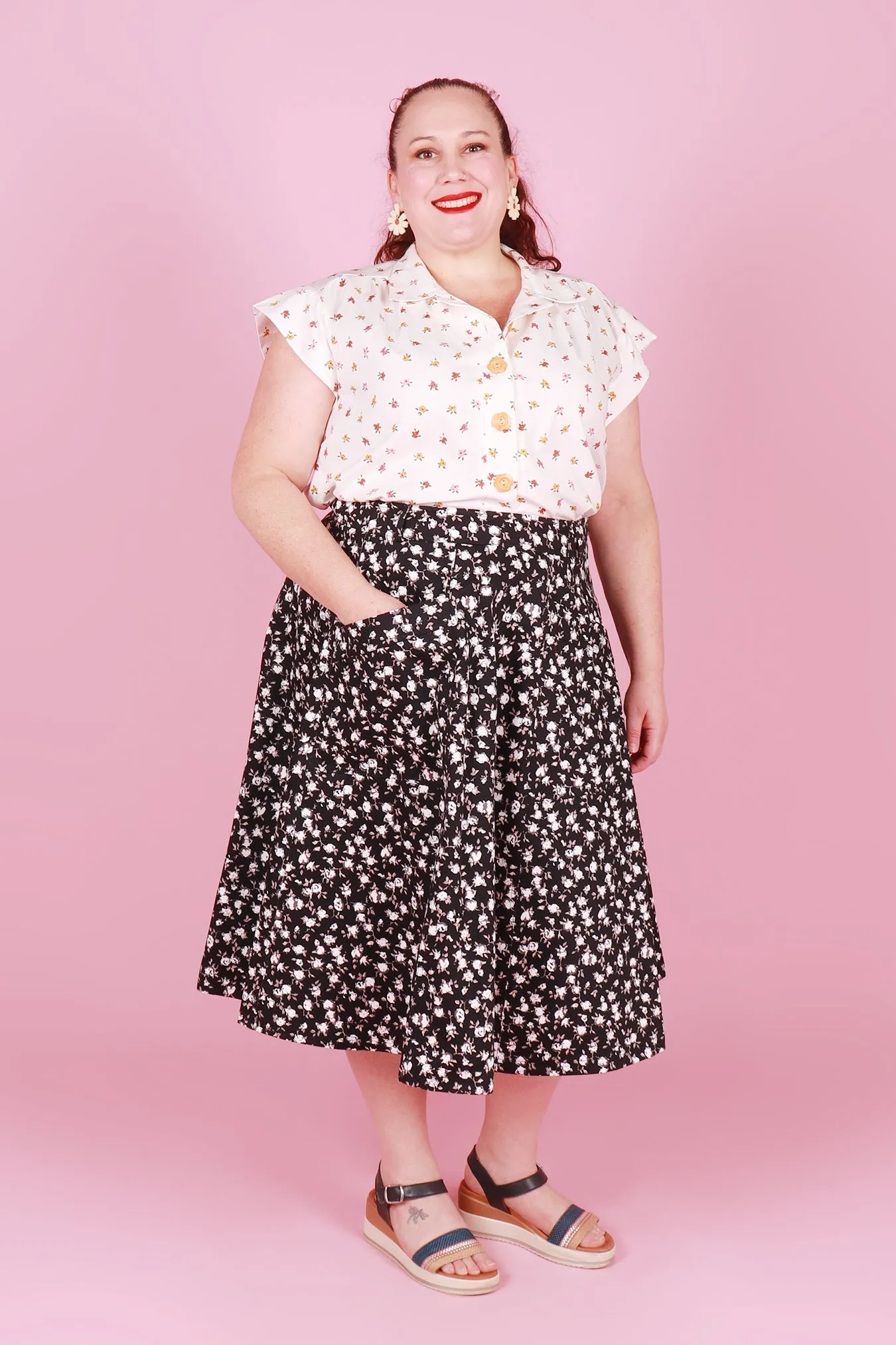 Paige Skirt Midnight Blossom