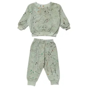 PAINT SPLATTER SWEATSHIRT AND SWEATPANTS SET