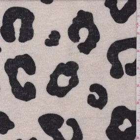 Pale Oatmeal Cheetah Print Sweater Knit Fabric