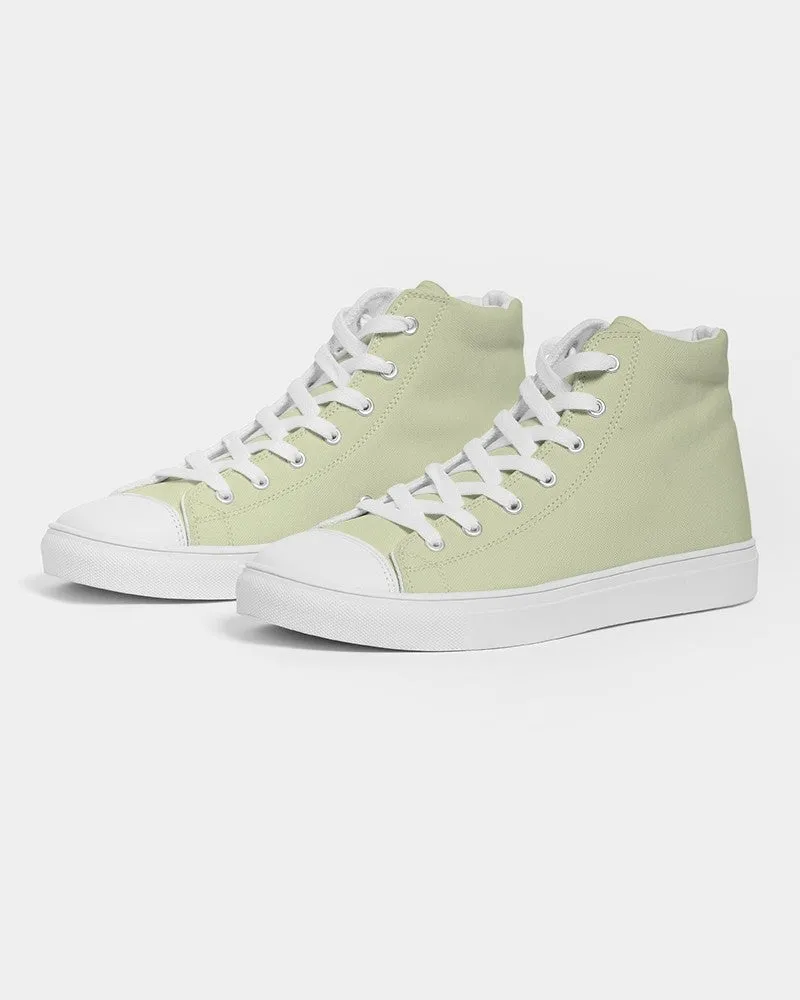 Pale Pastel Yellow Warm Green Women's High-top Canvas Sneakers | Women's | Bright Pale Pastel Yellow Warm Green | C8M0Y30K0