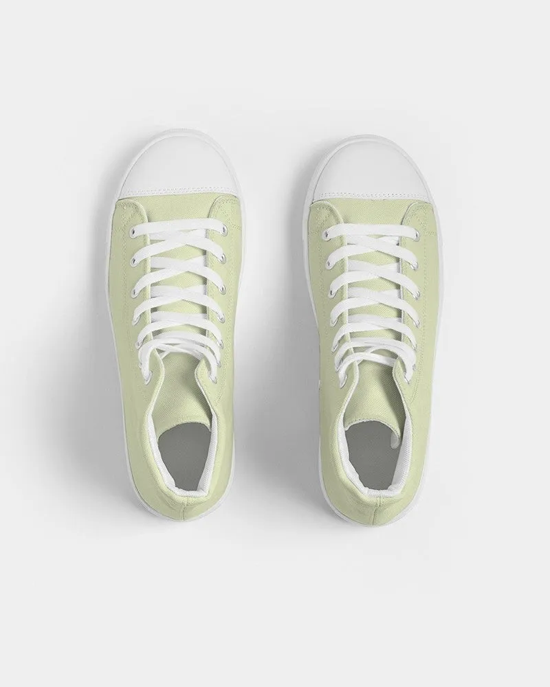 Pale Pastel Yellow Warm Green Women's High-top Canvas Sneakers | Women's | Bright Pale Pastel Yellow Warm Green | C8M0Y30K0