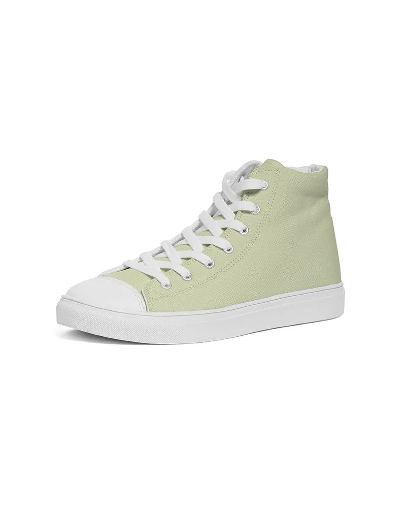 Pale Pastel Yellow Warm Green Women's High-top Canvas Sneakers | Women's | Bright Pale Pastel Yellow Warm Green | C8M0Y30K0