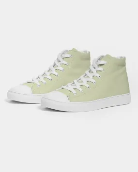 Pale Pastel Yellow Warm Green Women's High-top Canvas Sneakers | Women's | Bright Pale Pastel Yellow Warm Green | C8M0Y30K0