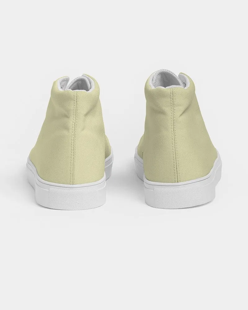 Pale Pastel Yellow Women's High-top Canvas Sneakers | Women's | Bright Pale Pastel Yellow | C0M0Y30K0