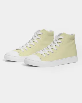 Pale Pastel Yellow Women's High-top Canvas Sneakers | Women's | Bright Pale Pastel Yellow | C0M0Y30K0