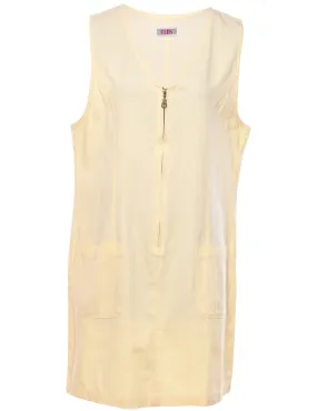 Pale Yellow Shift Dress - L