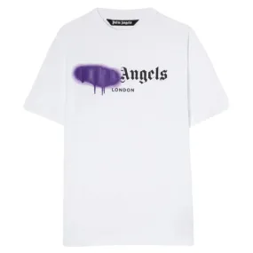 Palm Angels London Sprayed Logo Tee White