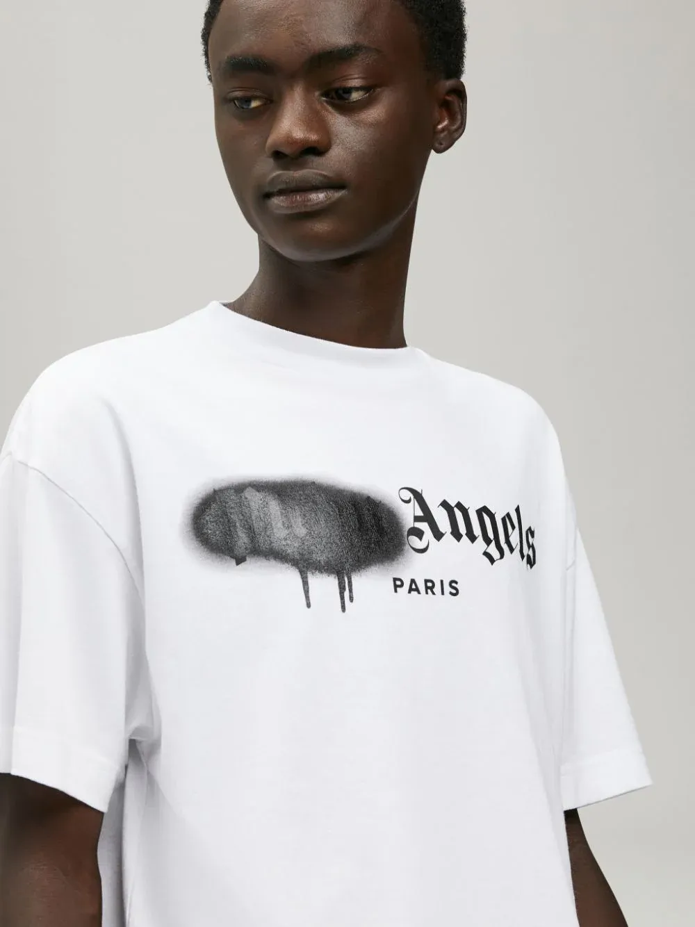 Palm Angels Paris Sprayed Logo Tee White