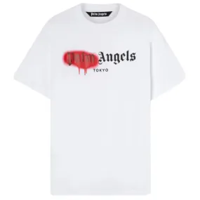 Palm Angels Tokyo Sprayed Logo Tee White