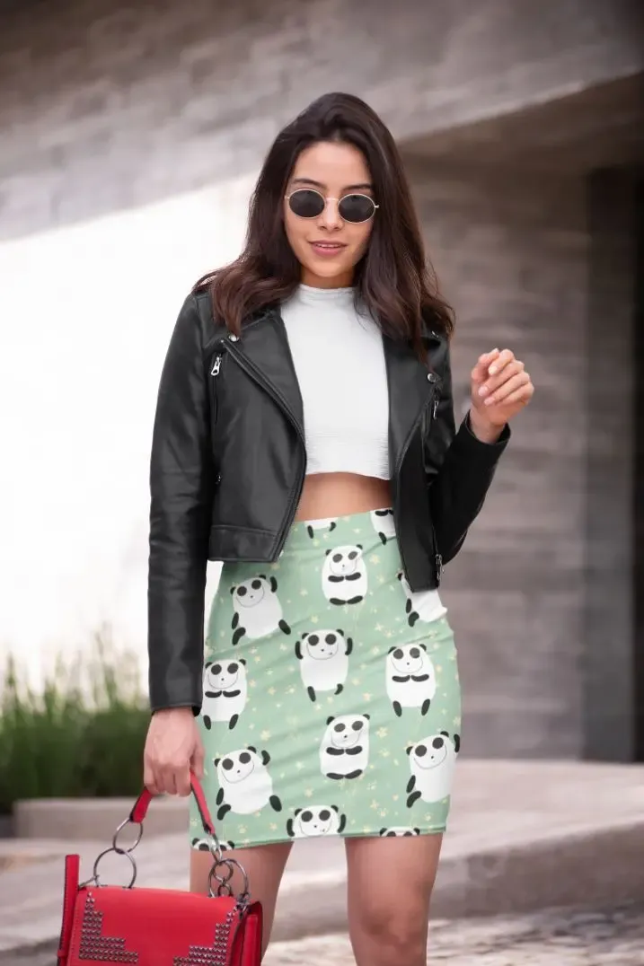 Panda Pattern Pencil Skirt