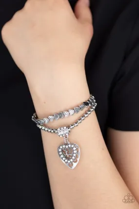 Paparazzi Bracelet ~ Think With Your Heart - White