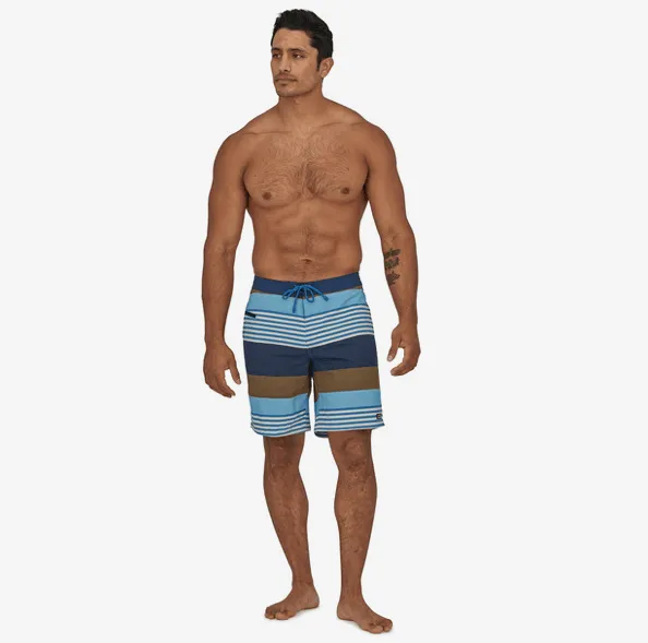Patagonia Wavefarer Boardshorts - 19" Fitz Stripe: Lago Blue