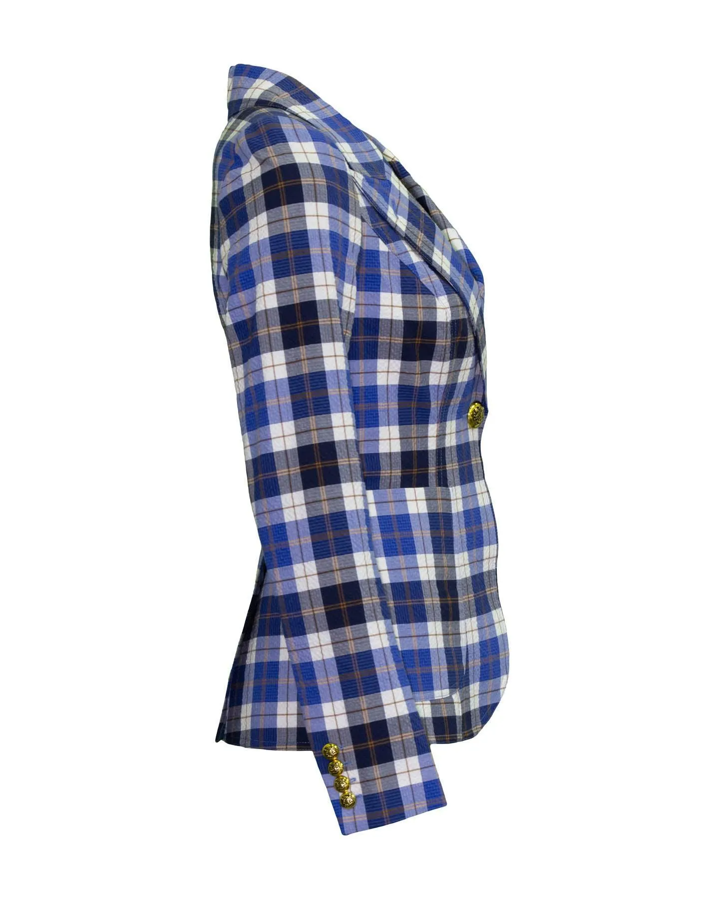 Patch Pocket Duchess Blazer Blue Plaid