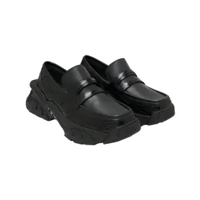 Patchwork Loafer Platform Sneakers In Black