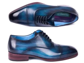 Paul Parkman Blue & Turquoise Captoe Oxfords