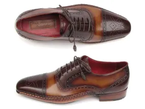 Paul Parkman Men's Brown Hand Painted Oxfords