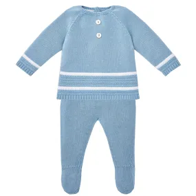 Paz Rodriguez Knit Pant Set Faros Blue Topaz