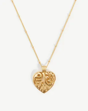 Peace & Love Heart Pendant Chain Necklace