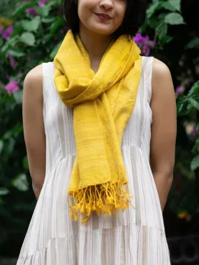 Peace Silk Scarf Yellow