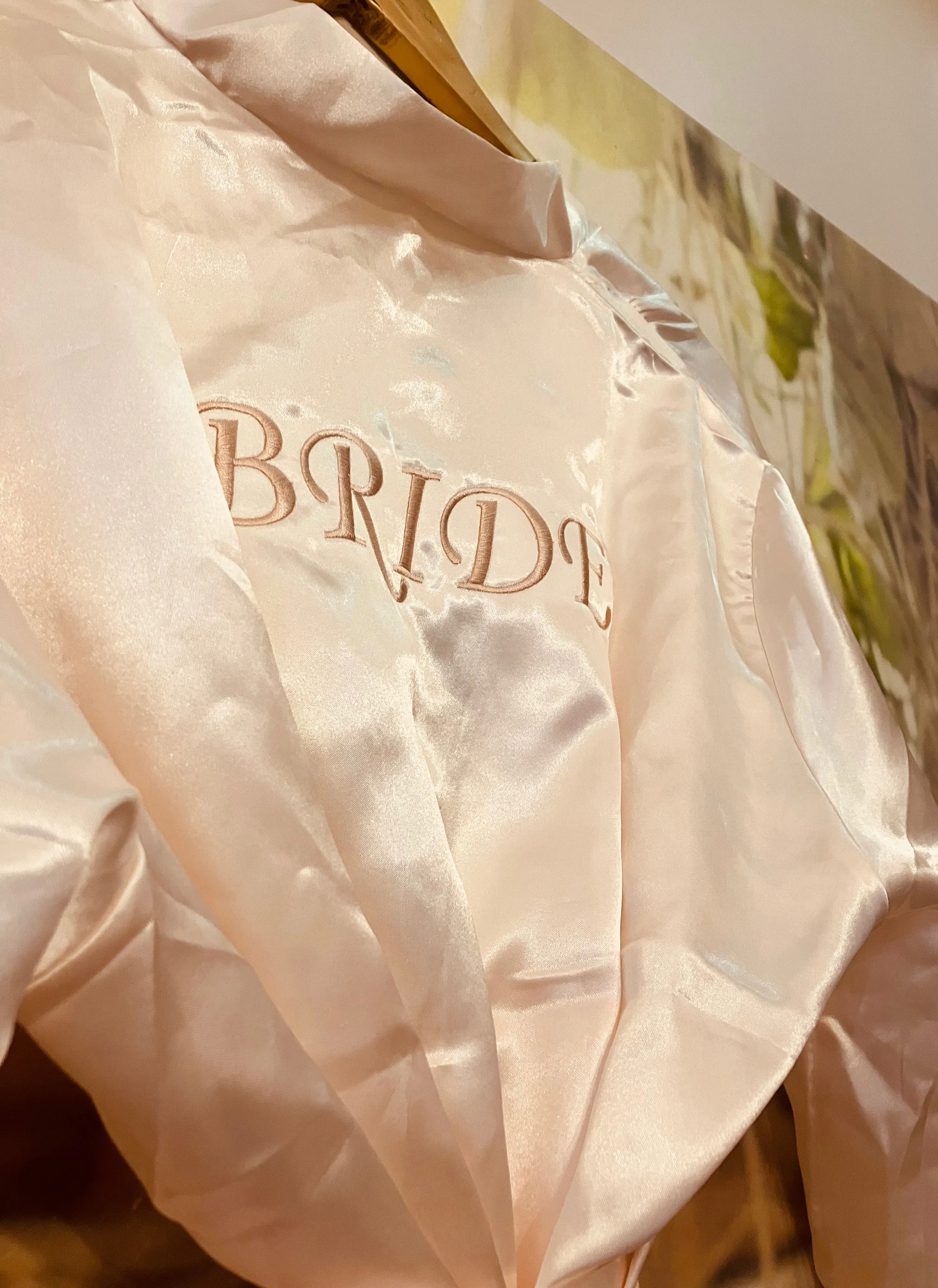 PEACH EMBROIDERED LACE GOWN