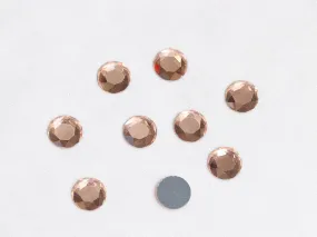 Peach Golden Flat Circular Glass Stones -12 mm