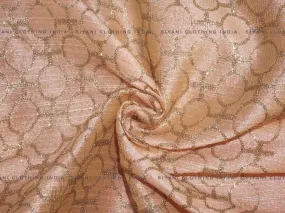 Peach Gota Embroidered Silk Fabric