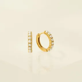 Pearl 15mm Hoop Earrings