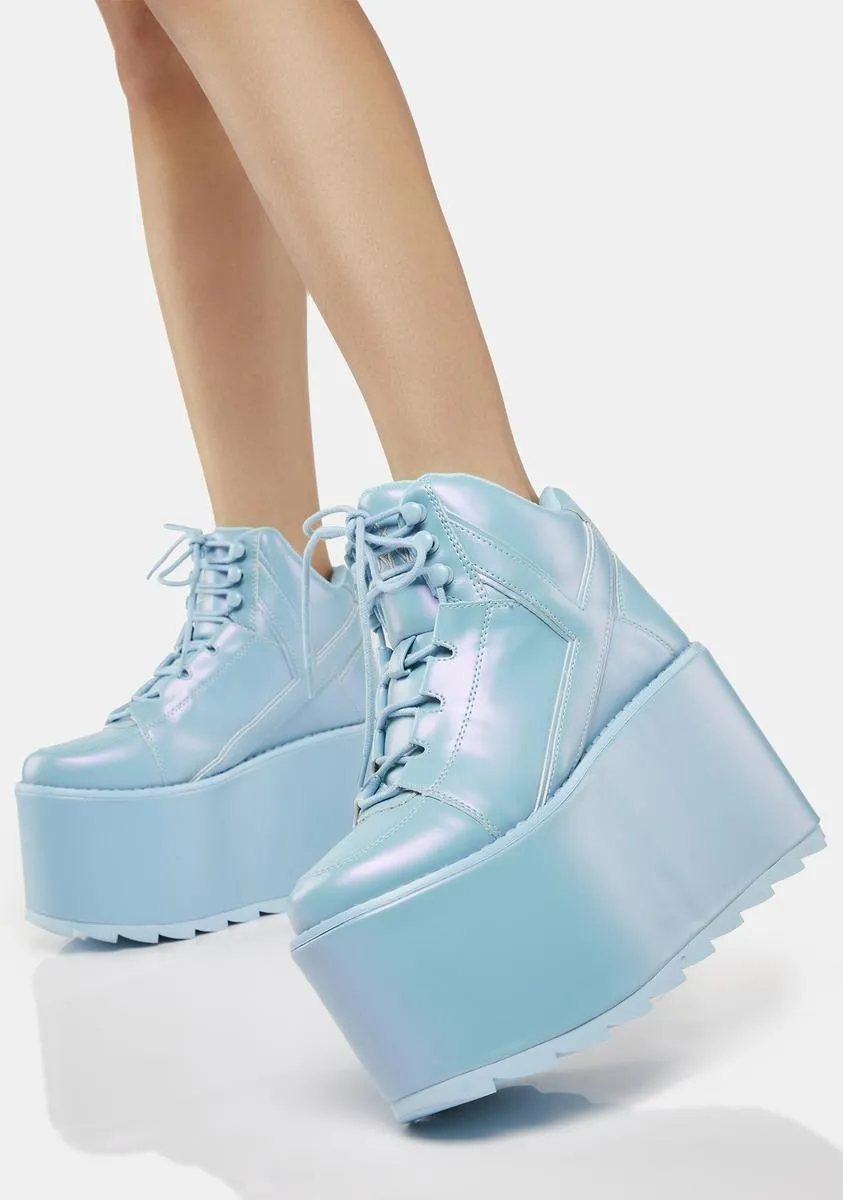 Pearl Blue Qozmo Platform Sneakers