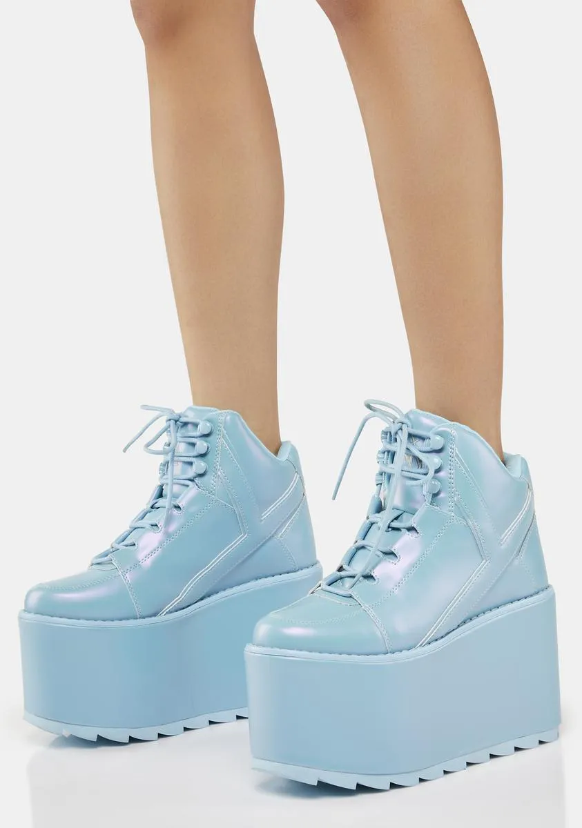 Pearl Blue Qozmo Platform Sneakers