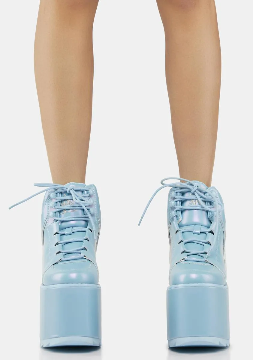 Pearl Blue Qozmo Platform Sneakers