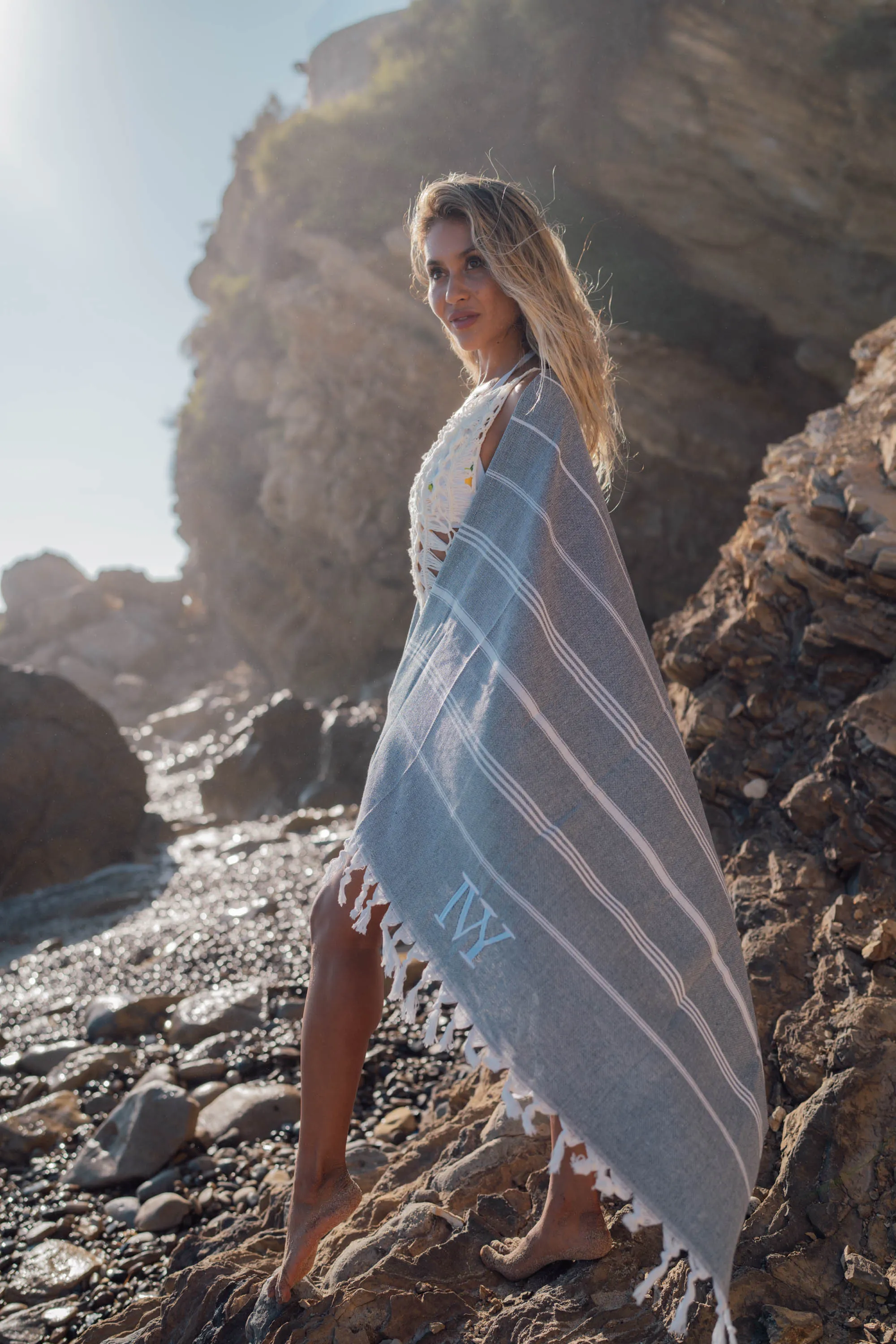 Pearl Woven Tassel Beach Towel