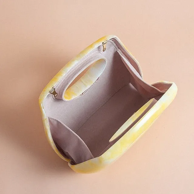 Pearlescent Acrylic Box Clutch - 4 Colors