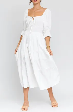 Peasant Tier Midi Dress