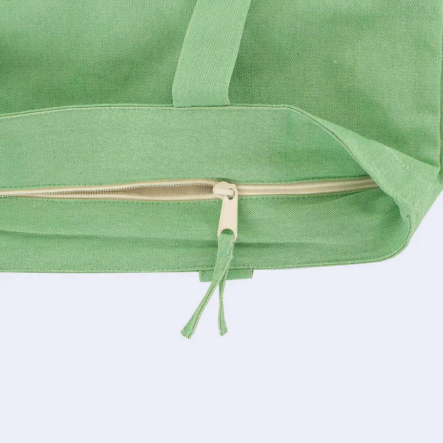 Peko Chan - Zippered Tote Bag (Green - Shiba Dog)