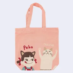 Peko Chan - Zippered Tote Bag (Pink - Cat)
