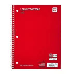Pen   Gear College Ruled 1-Subject Notebook, 8" x 10.5", Red, 70 Sheets