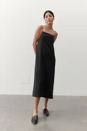 PENELOPE SILK DRESS- BLACK