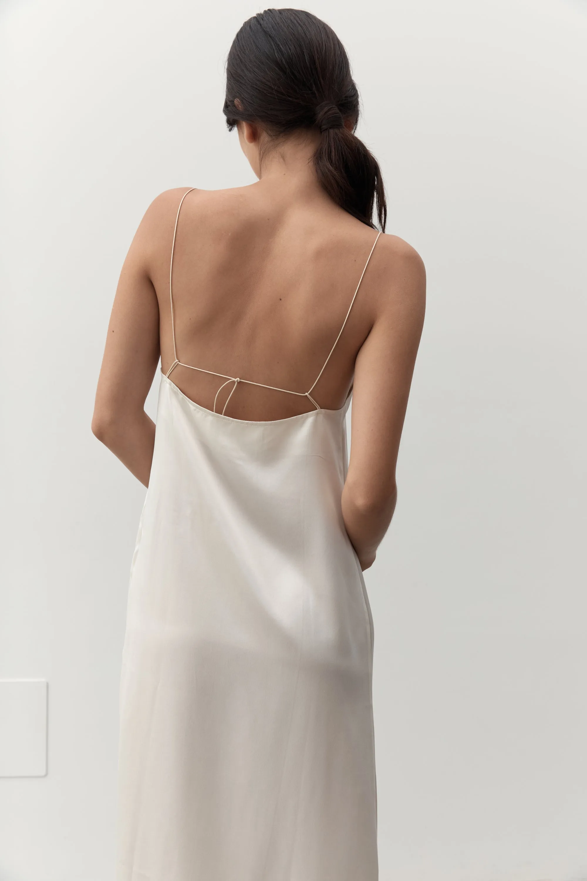 PENELOPE SILK DRESS- CREAM