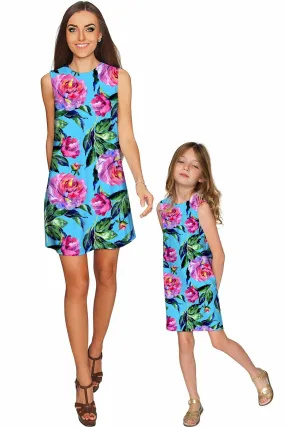 Peony Splash Adele Shift Party Mother and Daughter Dresses