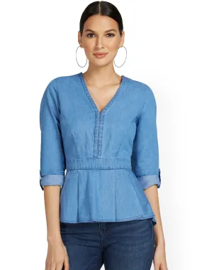 Peplum Denim Top