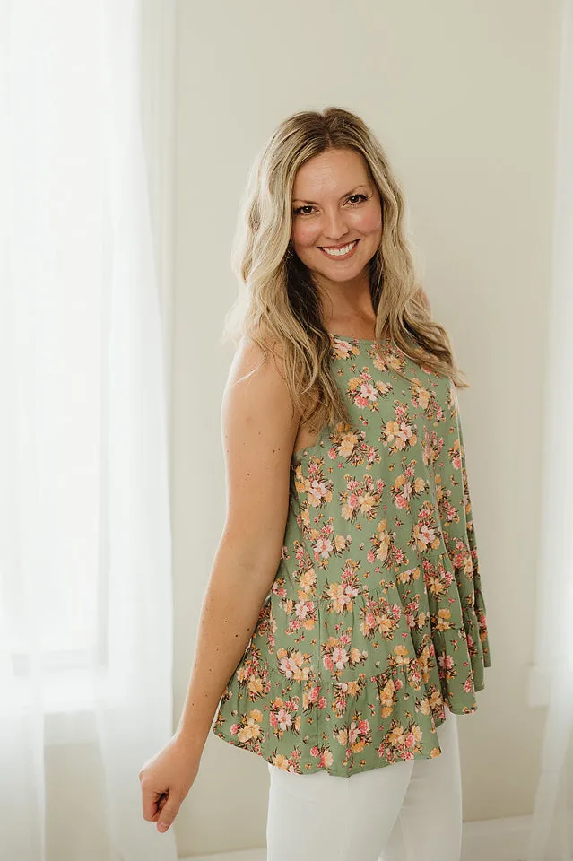 Peplum Floral Tank