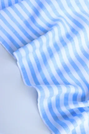 Periwinkle Thick Stripe | Limerick Linen Yarn Dyed | Robert Kaufman