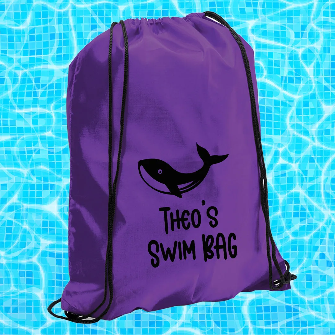 Personalised Children's Aquatic Drawstring Swim Bag