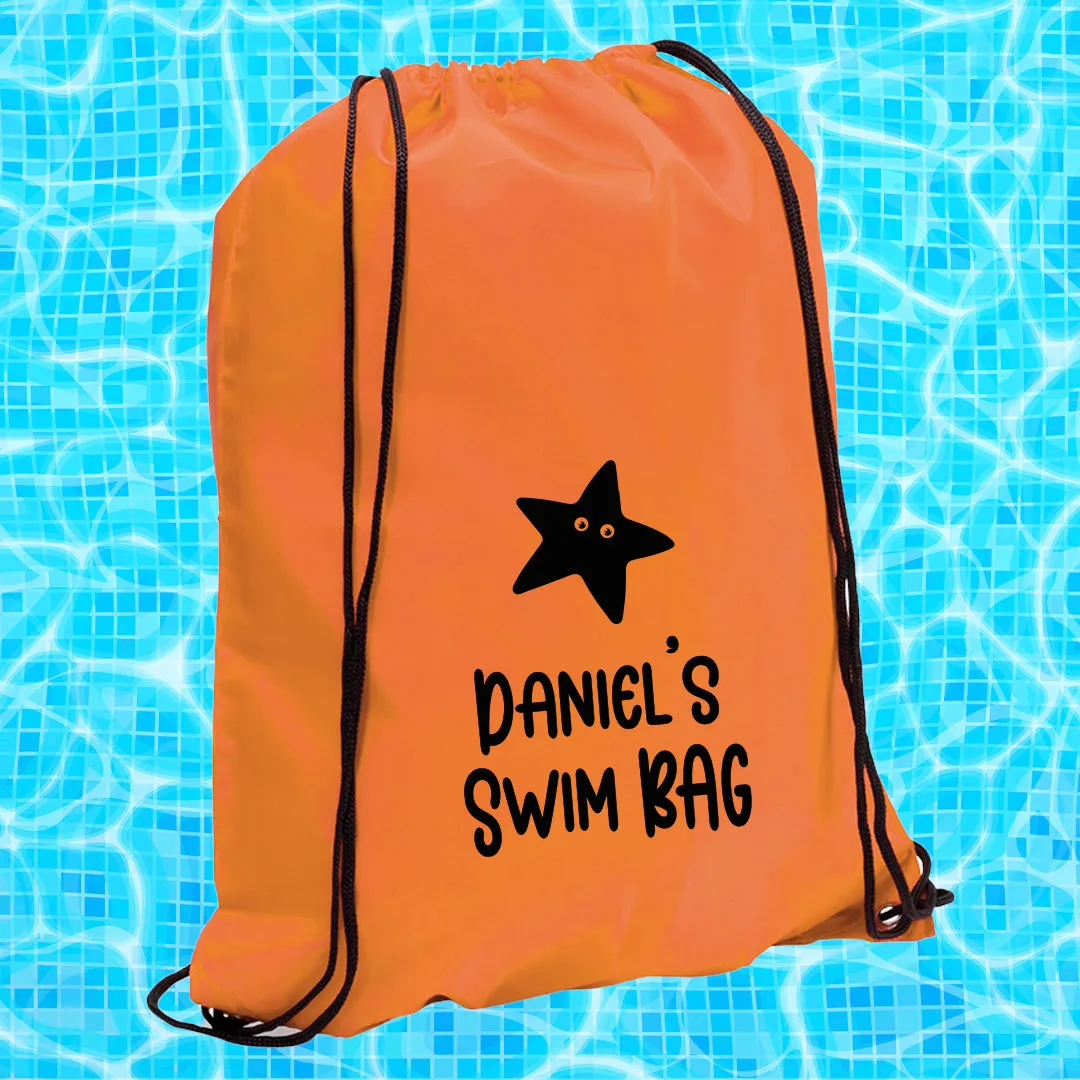 Personalised Children's Aquatic Drawstring Swim Bag