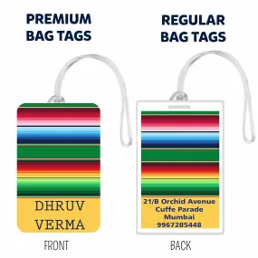 Personalized Luggage Tags Linear Design - Set of 5