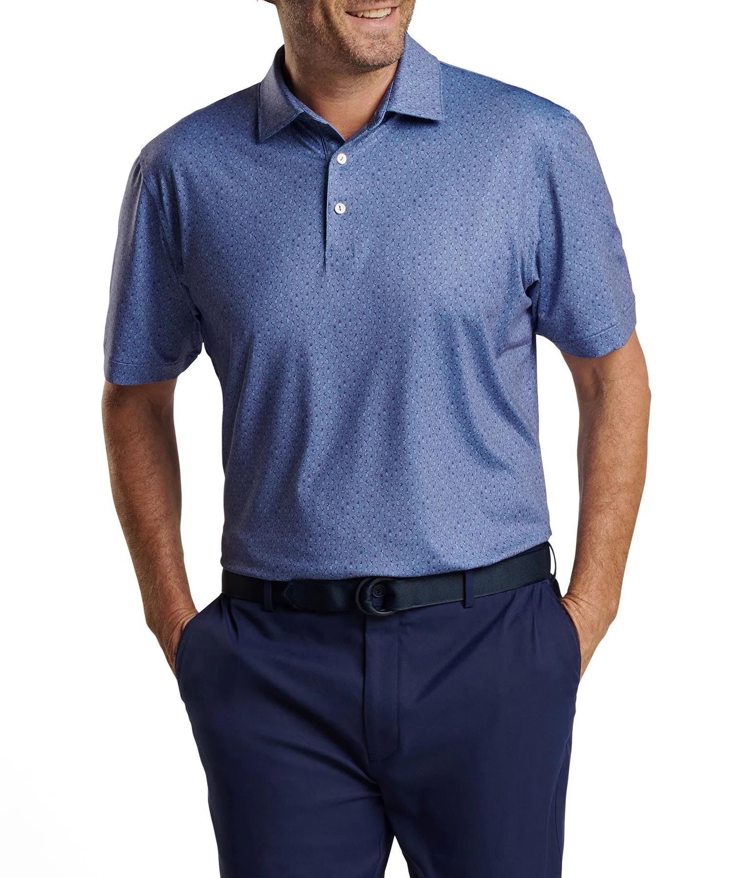 Peter Millar Short Sleeve 'Pina Skullada' Print Jersey Polo Knit Shirt